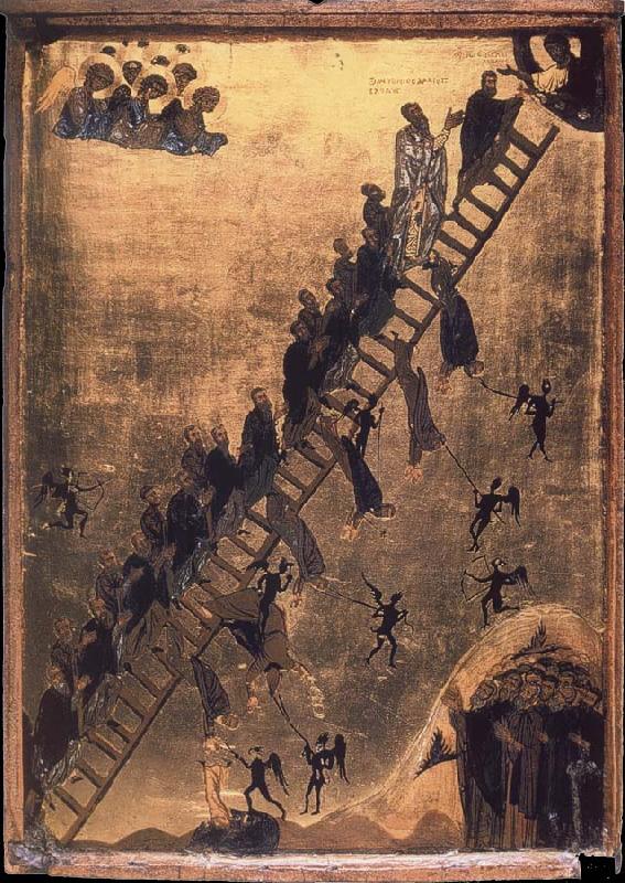 unknow artist The Spiritual Ladder of Saint John Climacus Sweden oil painting art
